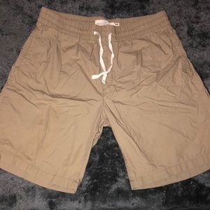 beige H&M khaki drawstring shorts